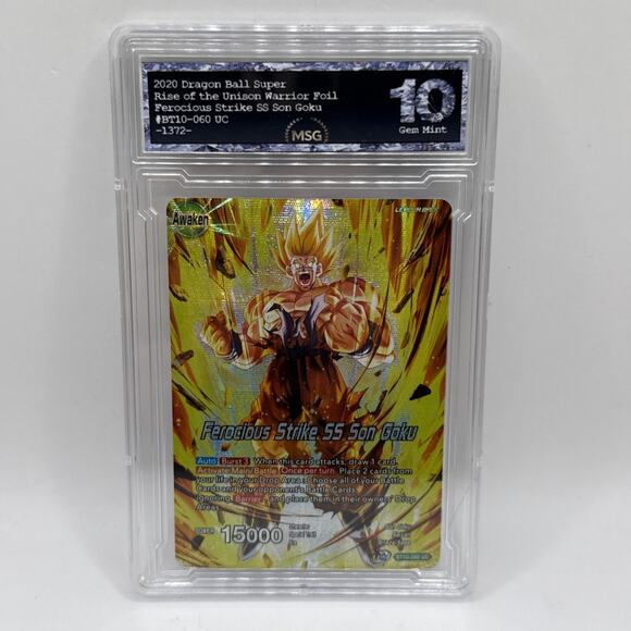 2022 Dragon Ball Z TCG BT10-060 UC Ferocious Strike SS Son Goku Graded 10 Gem - Picture 1 of 2